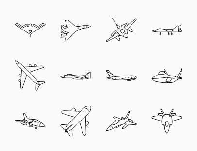 Set of Various Aircraft