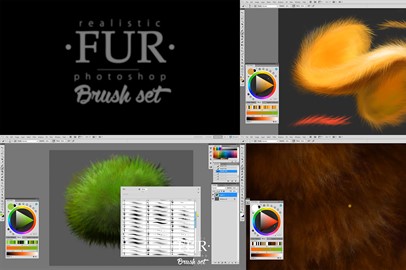 Realistic FUR: 28 Brushes for Adobe Photoshop