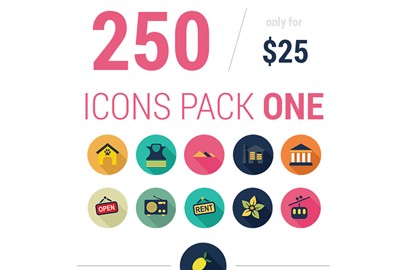 Flat Pack One A Collection Of 250 Icons Ai, SVG, PNG