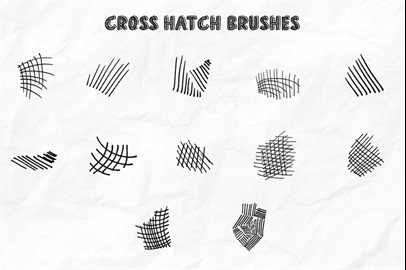 Set of 22 Crosshatch Brushes for Photoshop