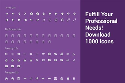 Fulfill Your Professional Needs! Download 1000 Icons