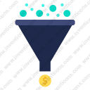 Funnel with coins