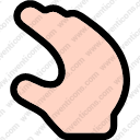 Finger holting hand multimedia options gesture