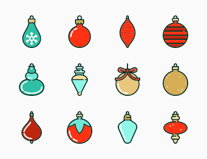 Linear Christmas Baubles