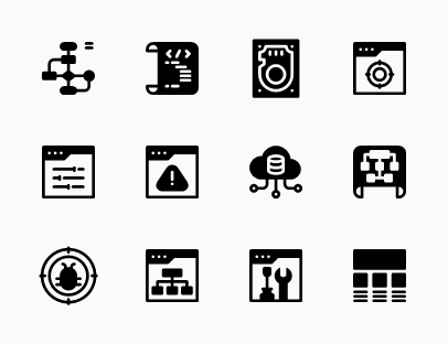 Web Design Development Glyph