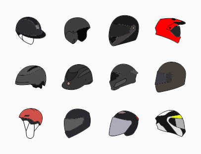 Set of Bikers Helmet