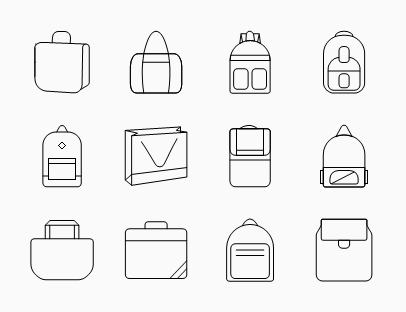 Set of Various Bags