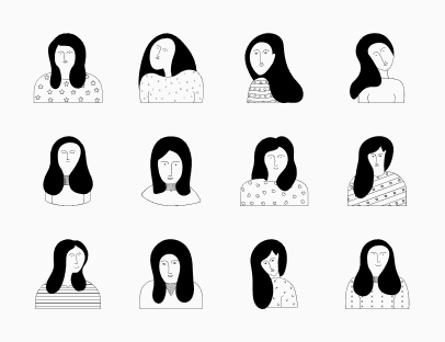 Set of Women Silhouette