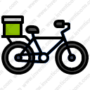 Food delivery Filled outline BIKE COURIER delivery bike courier shipping and delivery humanpictos