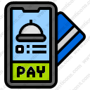 Food delivery Filled outline MOBILE PAYMENT online payment food and restaurant business and finance menu