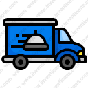 Food delivery Filled outline TRUCK food delivery transport shipping and delivery fast food