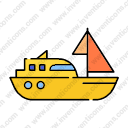 Transport Sailingboat Lineal Color