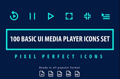 Basic UI Media Player  Icons