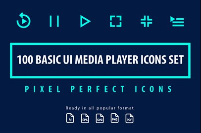 Basic UI Media Player  Icons