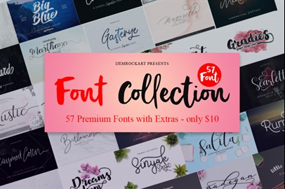 57 Premium Fonts with Extras