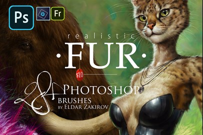 Realistic FUR: 28 Brushes for Adobe Photoshop