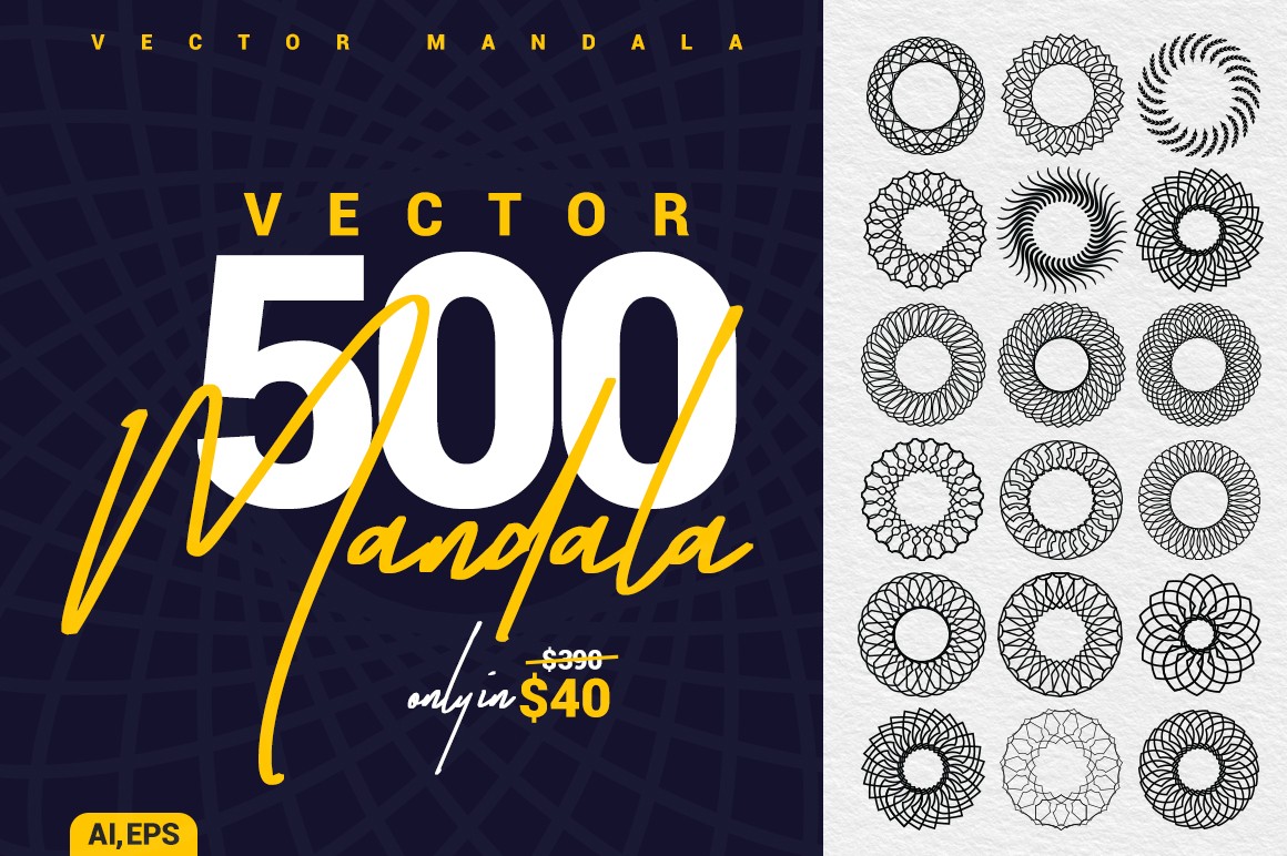 Collection 500 Mandala Vector - Graphics / Illustrations