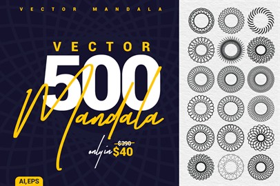 Collection 500 Mandala Vector - Graphics / Illustrations