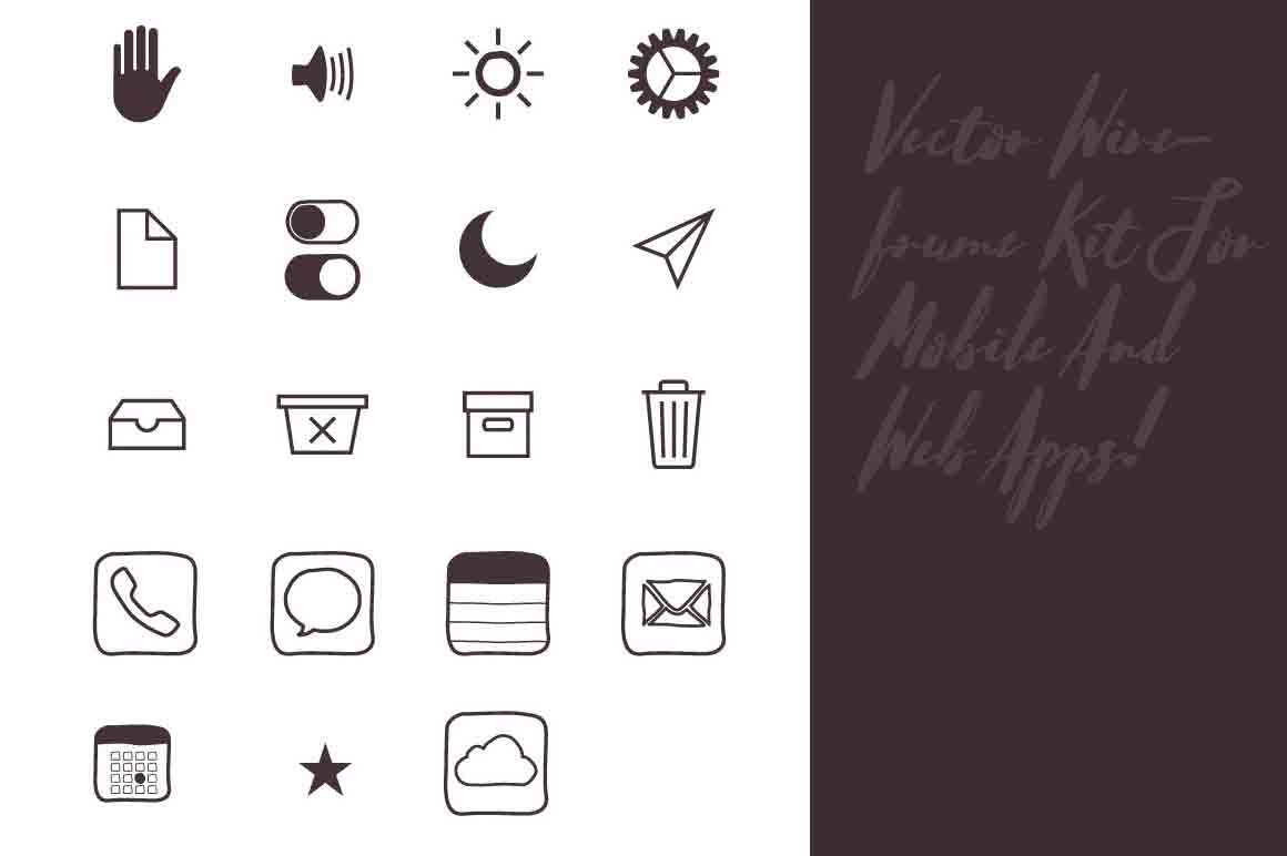 Vector Wireframe Kit For Mobile And Web Apps! Mockup / Template ...