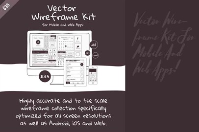 Vector Wireframe Kit For Mobile And Web Apps!  Mockup / Template
