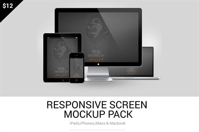 White and Black Responsive Screen Mockup Pack for $12 only