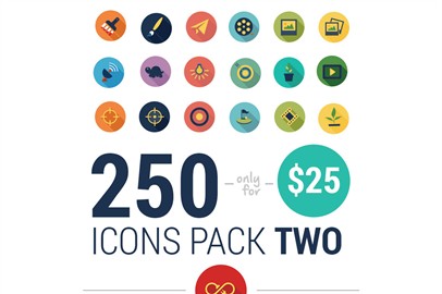 Flat Pack Two - A Collection Of 250 Icons Ai, SVG, PNG