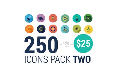 Flat Pack Two - A Collection Of 250 Icons Ai, SVG, PNG