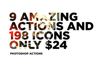 9 Amazing Actions and 198 Icons Only $24