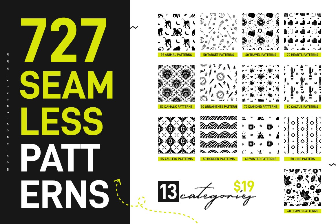 Bundle of 727 Diverse Seamless Patterns