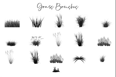 42 Rock and Grass Photoshop Brushes
