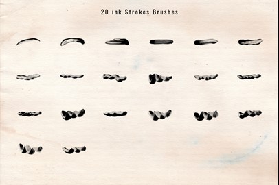 1243 Ink Stroke Brushes for Photoshop