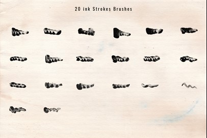 1243 Ink Stroke Brushes for Photoshop