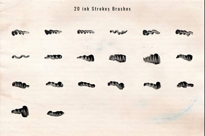 1243 Ink Stroke Brushes for Photoshop