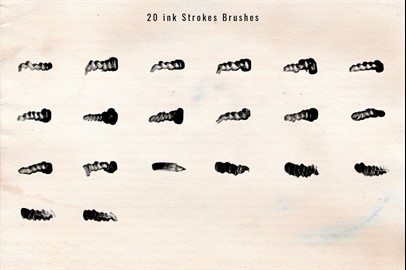 1243 Ink Stroke Brushes for Photoshop