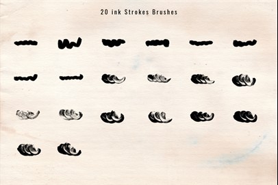 1243 Ink Stroke Brushes for Photoshop