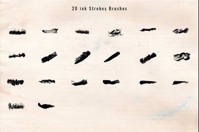 1243 Ink Stroke Brushes for Photoshop