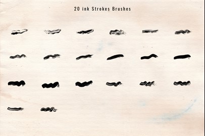 1243 Ink Stroke Brushes for Photoshop