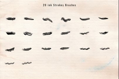 1243 Ink Stroke Brushes for Photoshop