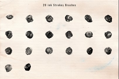 1243 Ink Stroke Brushes for Photoshop