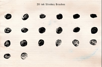 1243 Ink Stroke Brushes for Photoshop