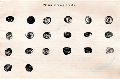 1243 Ink Stroke Brushes for Photoshop