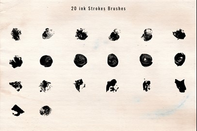 1243 Ink Stroke Brushes for Photoshop