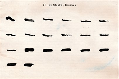 1243 Ink Stroke Brushes for Photoshop