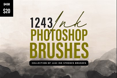 1243 Ink Stroke Brushes for Photoshop