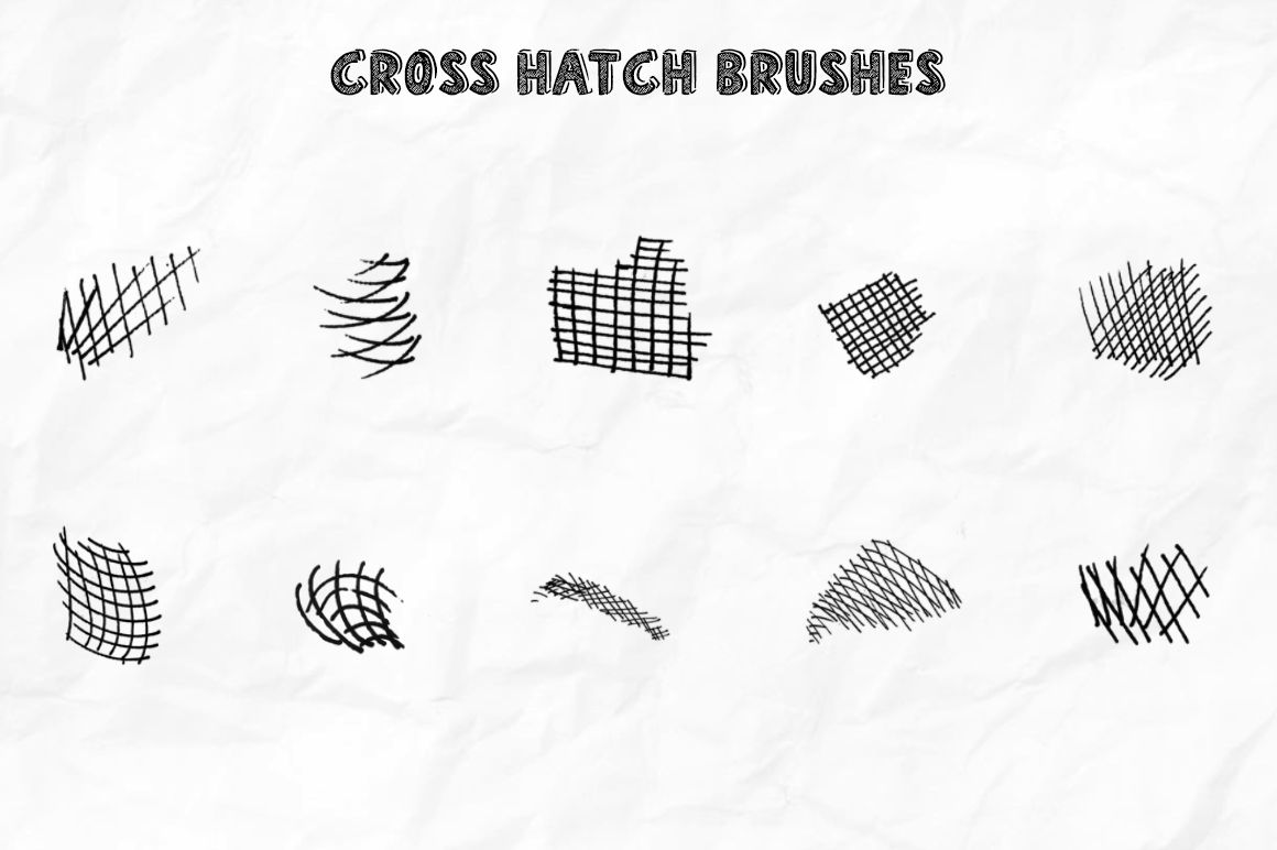 Set of 22 Crosshatch Brushes for Inventicons