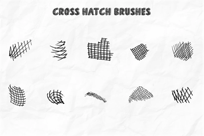 Set of 22 Crosshatch Brushes for Photoshop