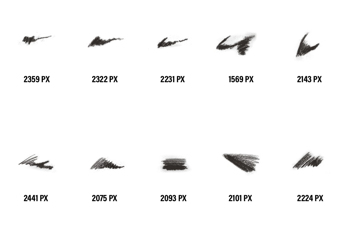 40 Charcoal Brushes Inventicons