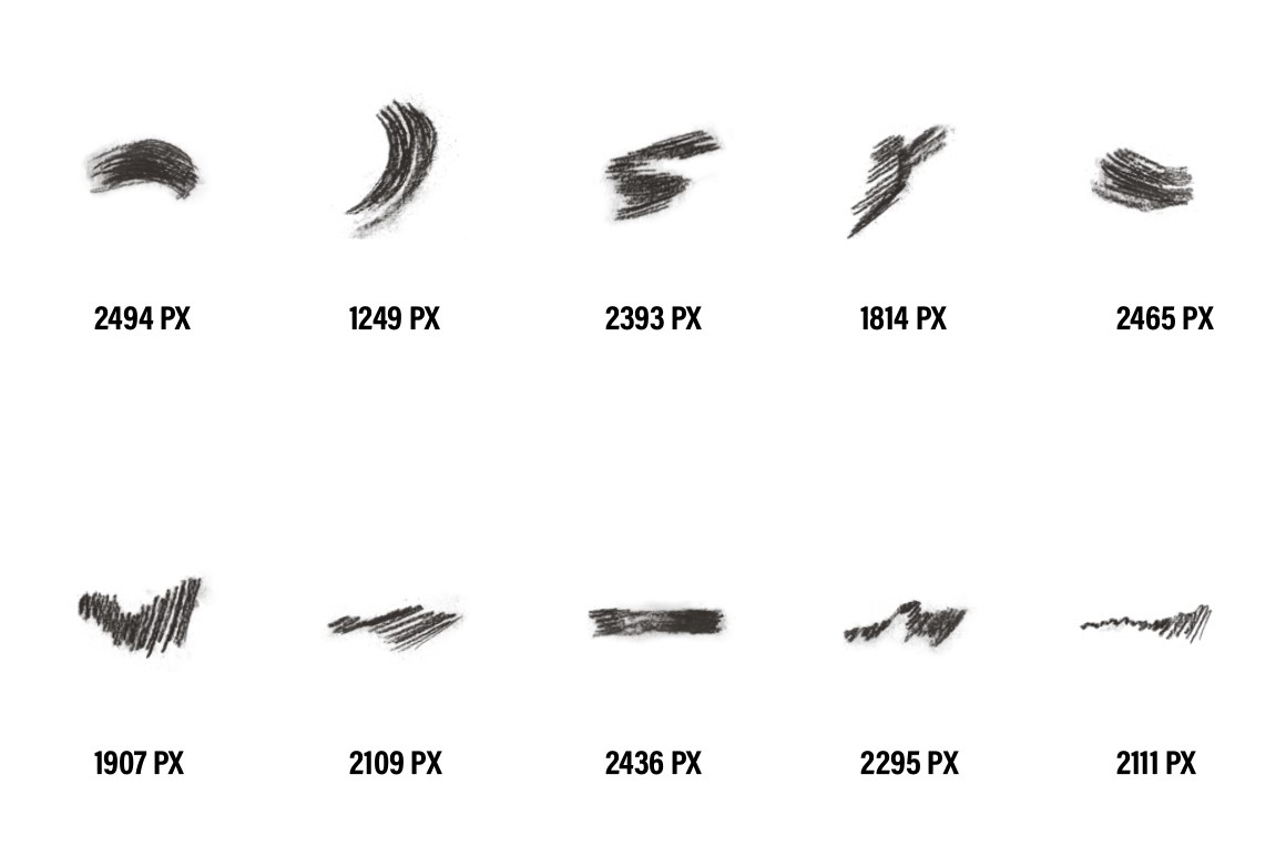 40 Charcoal Brushes Inventicons