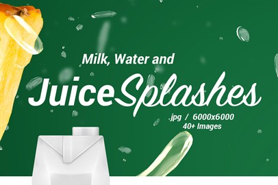 Milk, Water and Juice Splashes - JPGs / Graphics