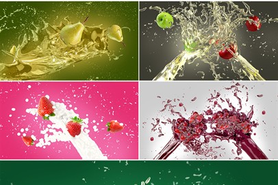 Milk, Water and Juice Splashes - JPGs / Graphics